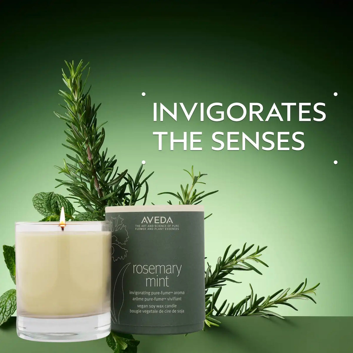rosemary mint vegan soy wax candle